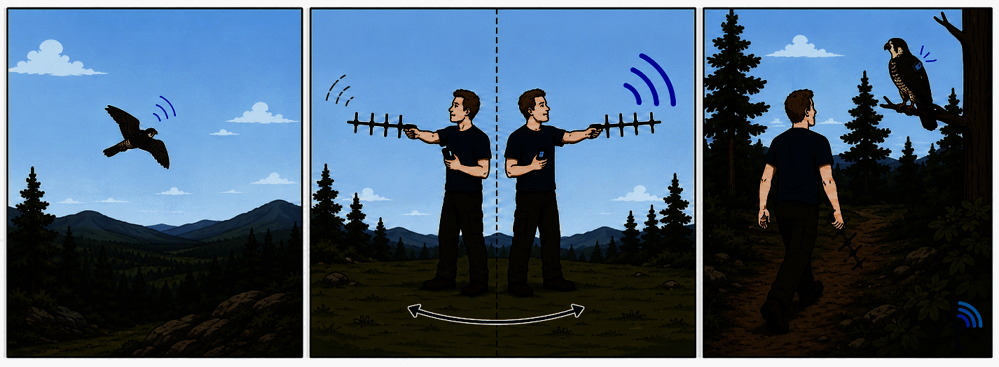 Falcon: an ultra-light beacon for direction finding with a directional antenna