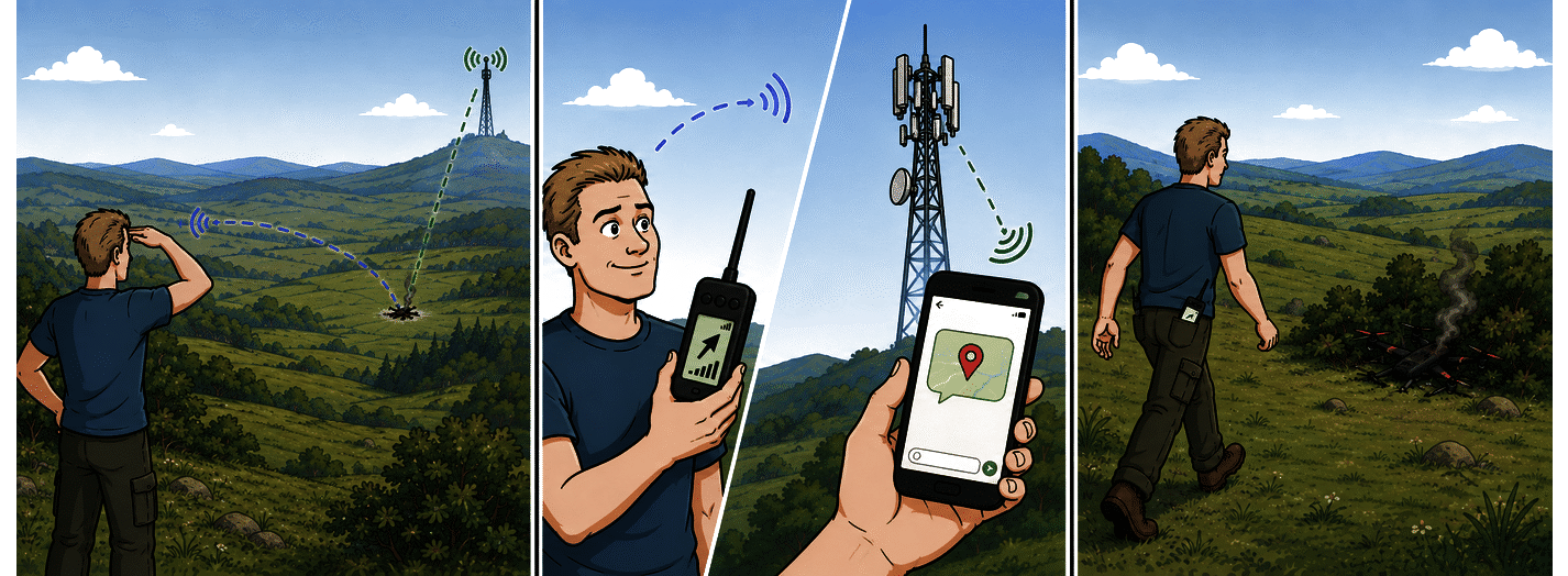Favis: radio + GSM with a Telegram bot — two independent search channels
