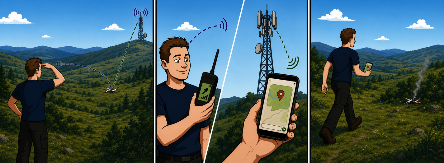Favis: radio + GSM with a Telegram bot — two independent search channels