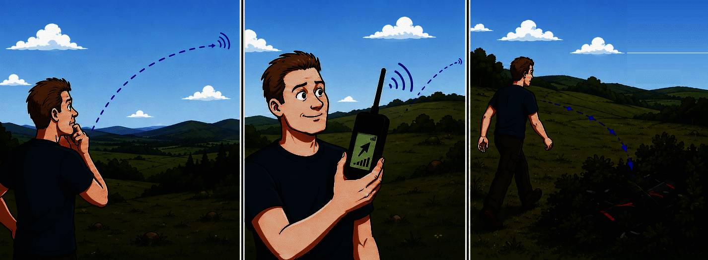 Findy S standalone receiver: its own screen and arrow — no phone needed