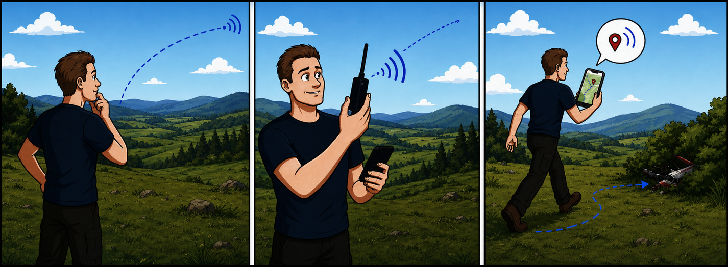 Findy Lite receiver puts the crash point on your phone's map